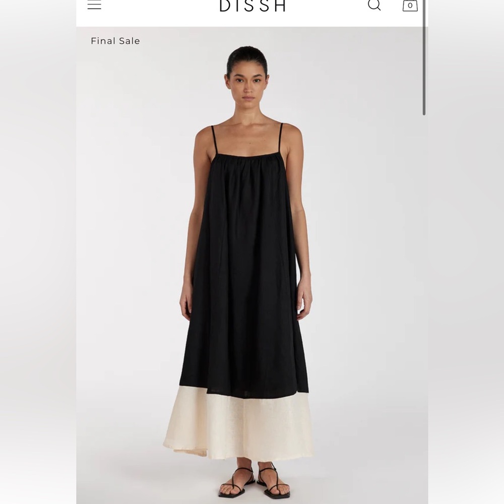 Never worn! Black/cream midi dress - Picture 1 of 2